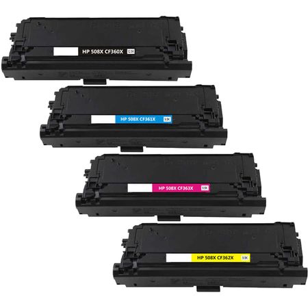 4 Pack HP 508X Compatible High-Yield Toner Cartridges